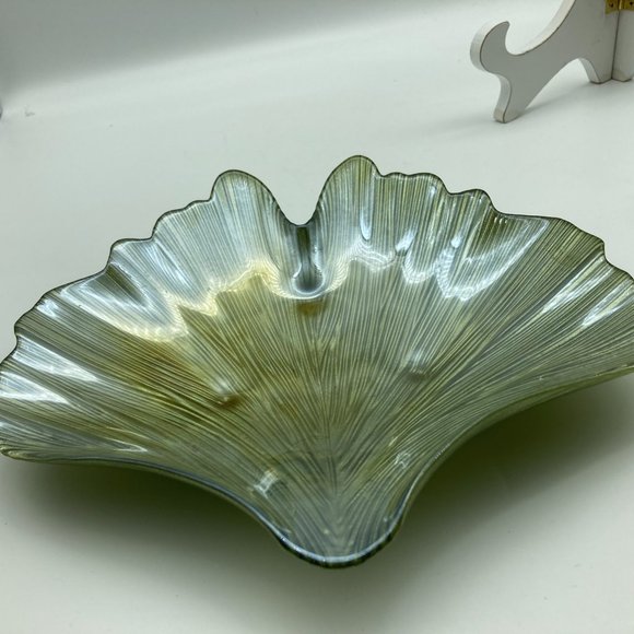 Set of 2 Green Vietri Iridescent Abstract Bowls/Candy Dish Made in Turkey - Picture 12 of 12